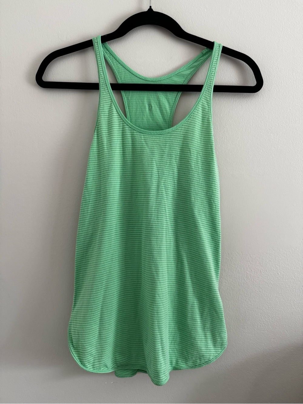 lululemon Lime Green and Grey Striped Flowy Racerback Size 4